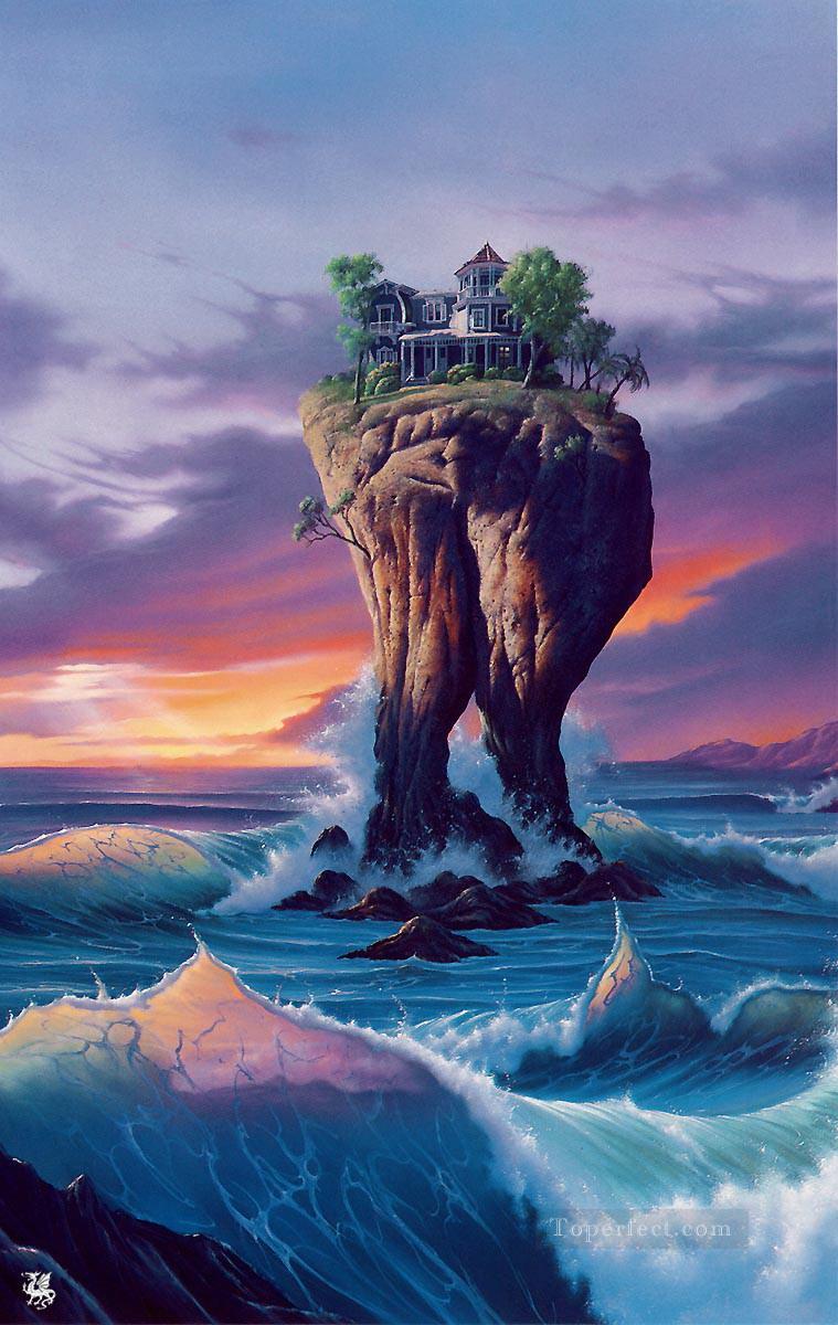 Mermaids House avec une vue fantaisie Peintures à l'huile